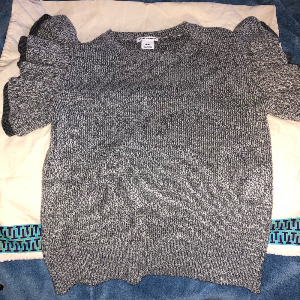 Club Monaco ruffle (short) sleeve sweater